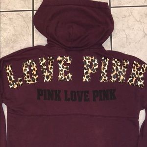 VS PINK long sleeve sweatshirt hoodie leopard